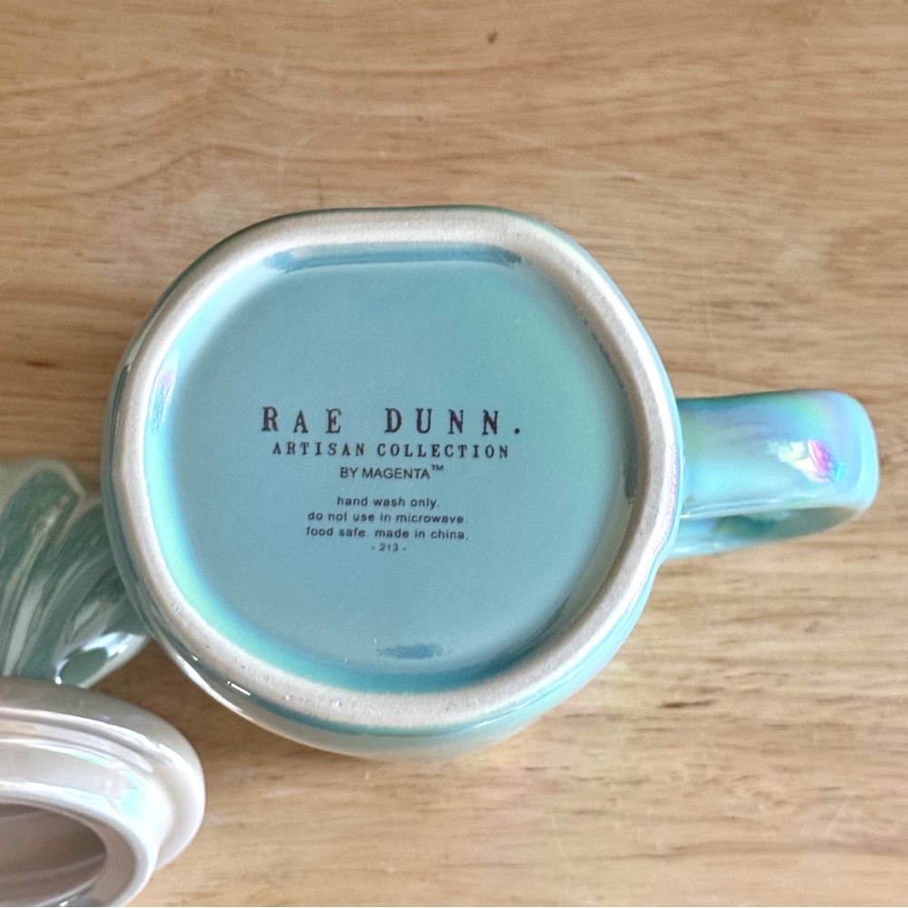 Rae Dunn ALOHA BEACHES Iridescent Mug w/ Shell Lid Coastal Beach House Decor - Picture 11 of 12